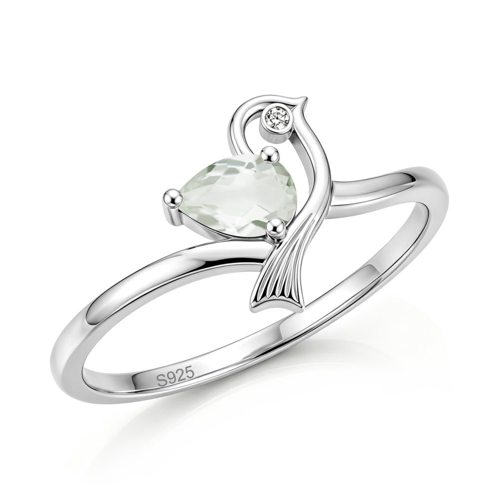Pear Cut Alexandrite Bird Inspired Ring - LUO Jewelry #gemstone_Green Amethyst