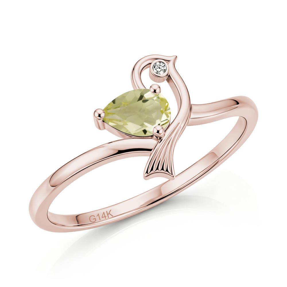 Pear Cut Alexandrite Bird Inspired Ring - LUO Jewelry #gemstone_Lemon Quartz