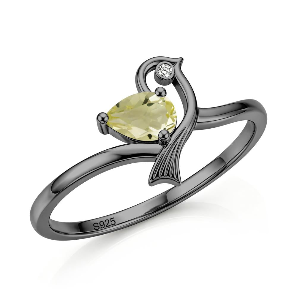 Pear Cut Alexandrite Bird Inspired Ring - LUO Jewelry #gemstone_Lemon Quartz