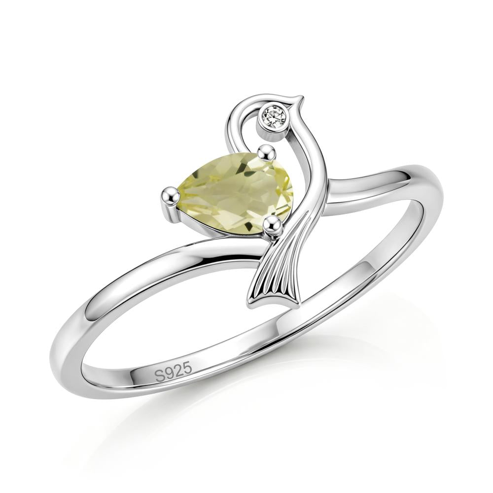 Pear Cut Alexandrite Bird Inspired Ring - LUO Jewelry #gemstone_Lemon Quartz