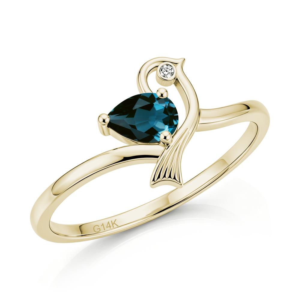 Pear Cut Alexandrite Bird Inspired Ring - LUO Jewelry #gemstone_London Blue Topaz