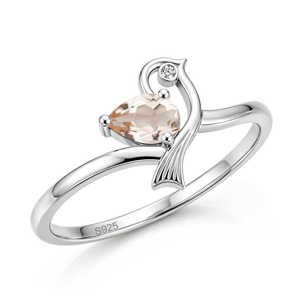 Pear Cut Alexandrite Bird Inspired Ring - LUO Jewelry #gemstone_Morganite