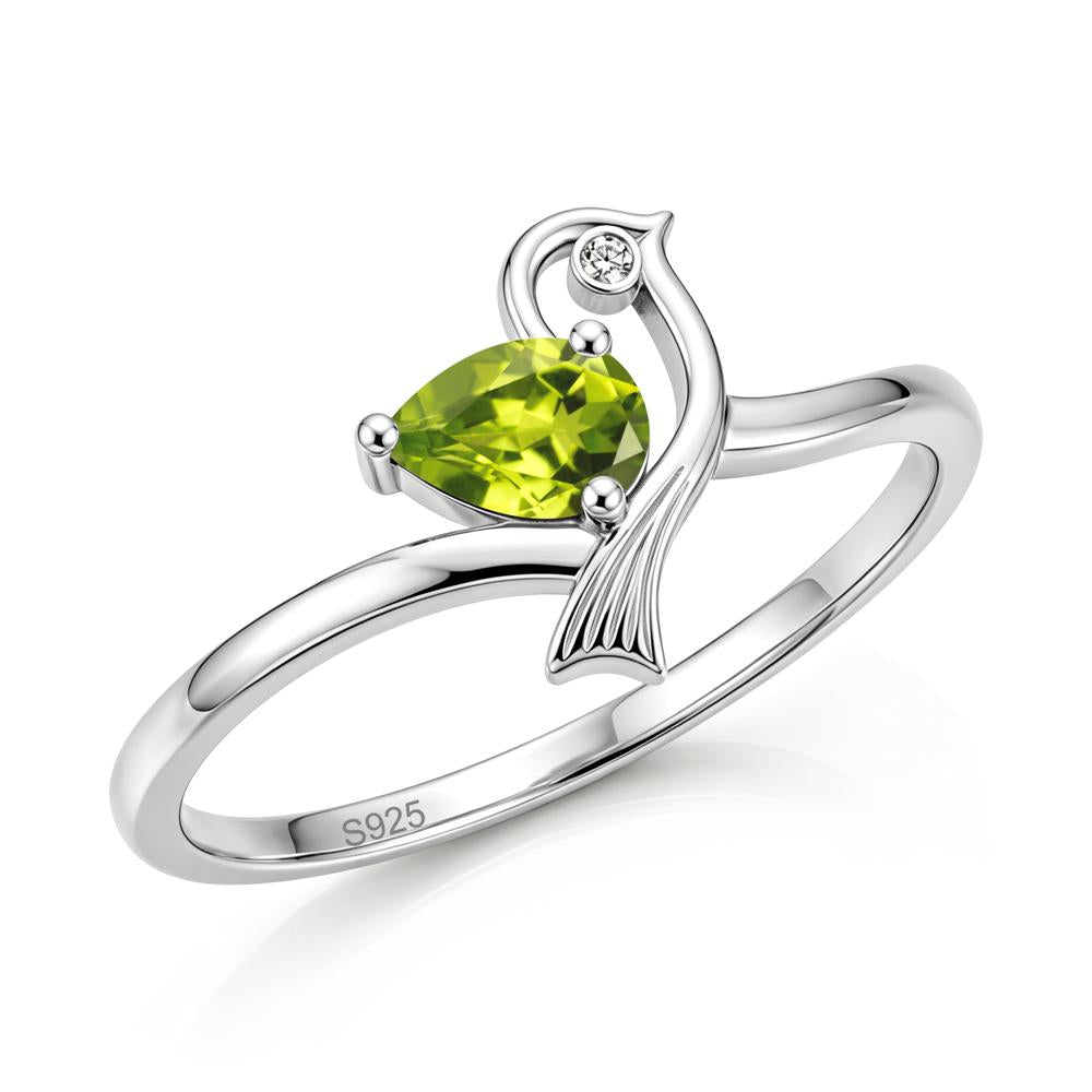 Pear Cut Alexandrite Bird Inspired Ring - LUO Jewelry #gemstone_Peridot