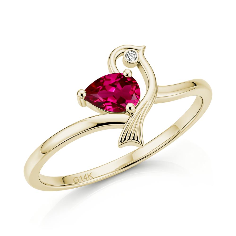Pear Cut Alexandrite Bird Inspired Ring - LUO Jewelry #gemstone_Ruby