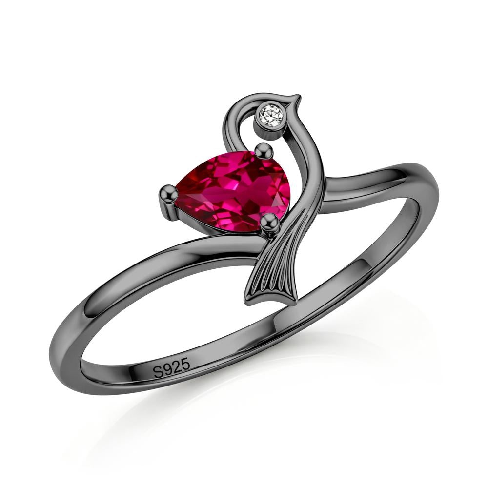 Pear Cut Alexandrite Bird Inspired Ring - LUO Jewelry #gemstone_Ruby