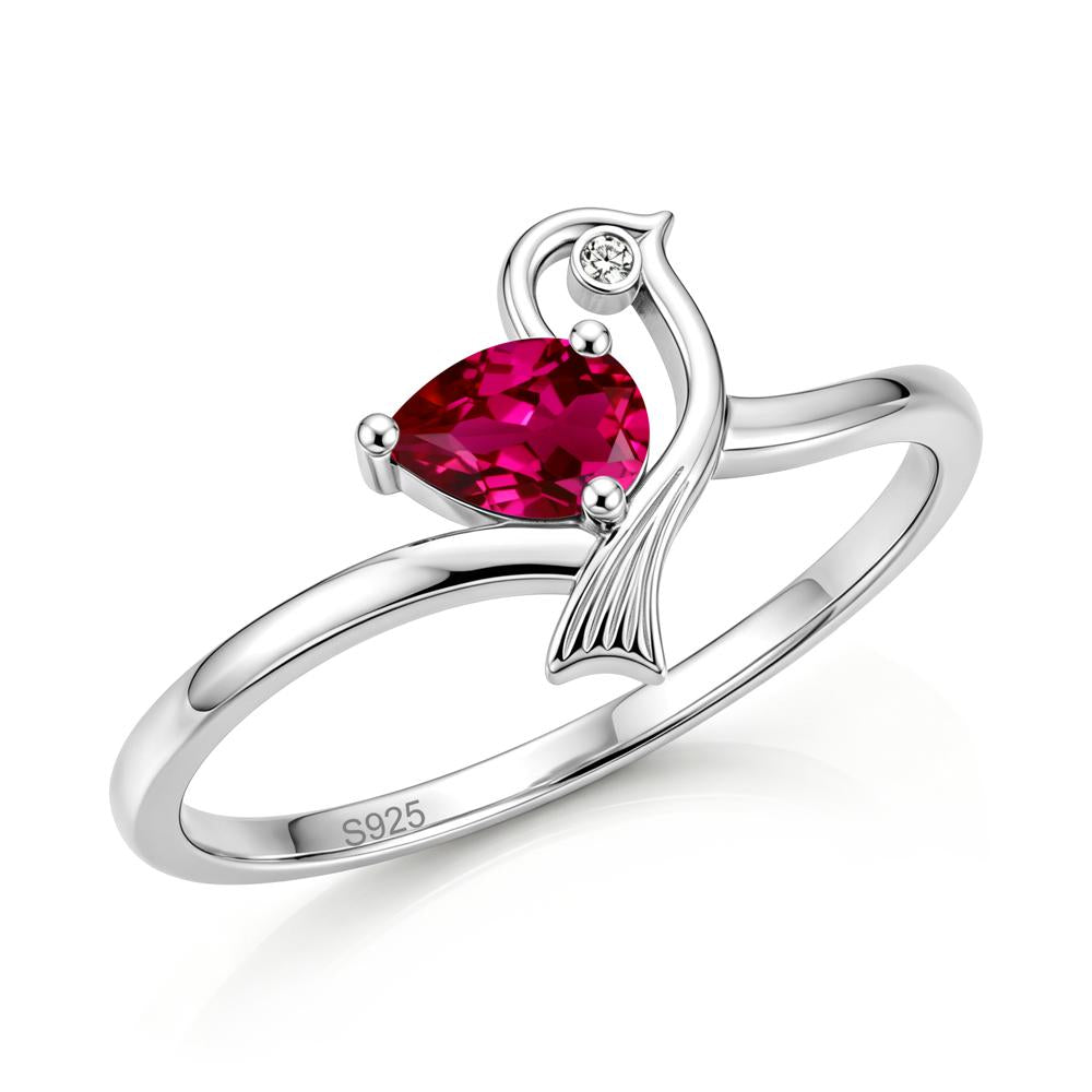 Pear Cut Alexandrite Bird Inspired Ring - LUO Jewelry #gemstone_Ruby