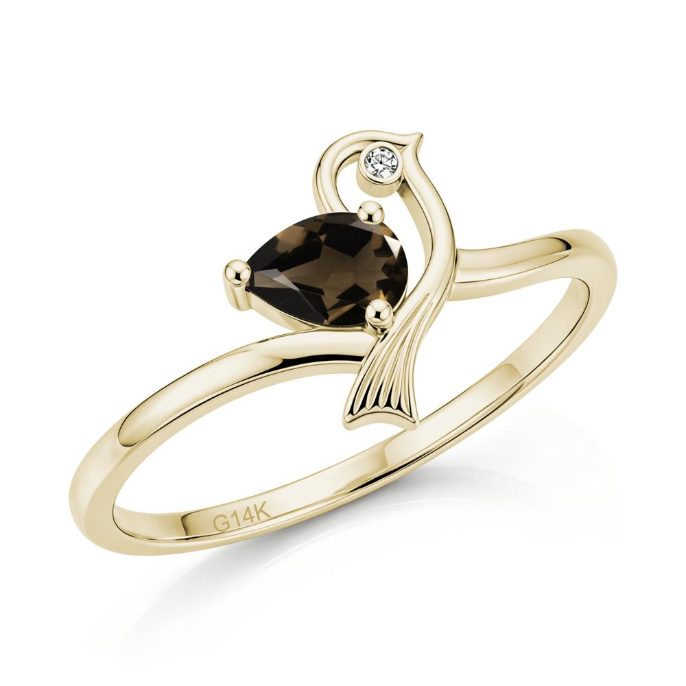 Pear Cut Alexandrite Bird Inspired Ring - LUO Jewelry #gemstone_Smoky Quartz