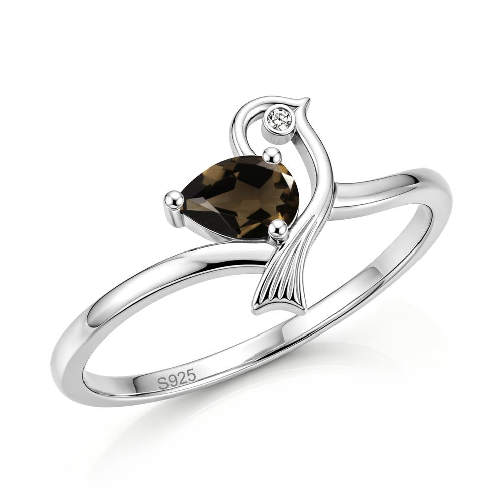 Pear Cut Alexandrite Bird Inspired Ring - LUO Jewelry #gemstone_Smoky Quartz