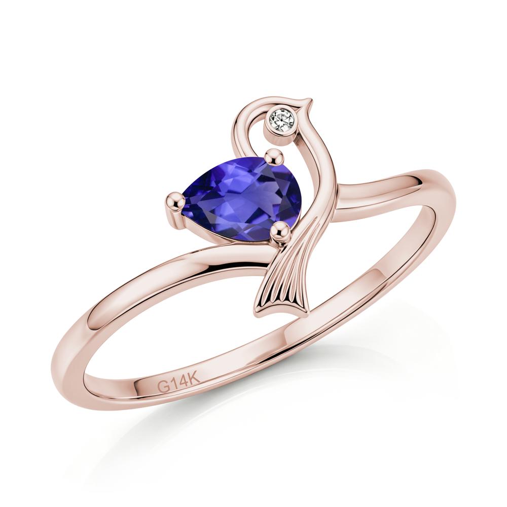Pear Cut Alexandrite Bird Inspired Ring - LUO Jewelry #gemstone_Tanzanite