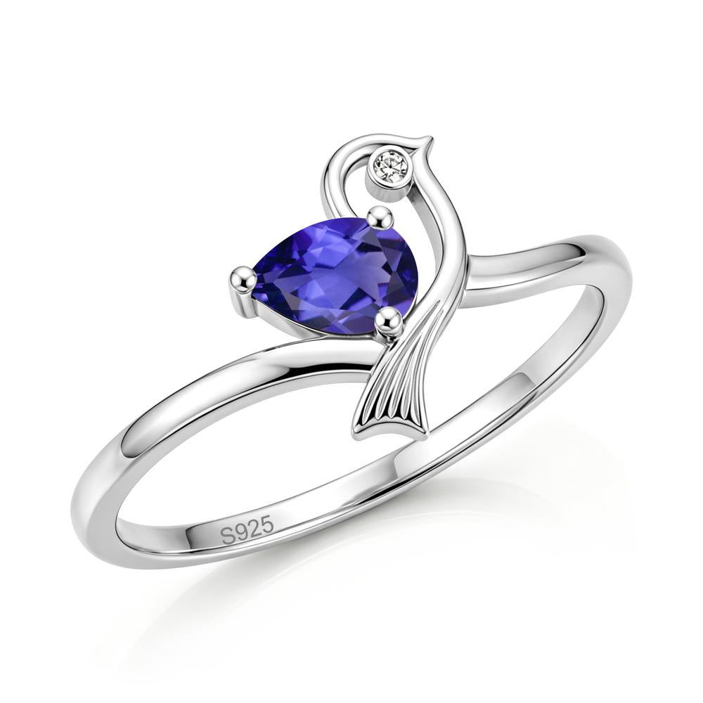 Pear Cut Alexandrite Bird Inspired Ring - LUO Jewelry #gemstone_Tanzanite