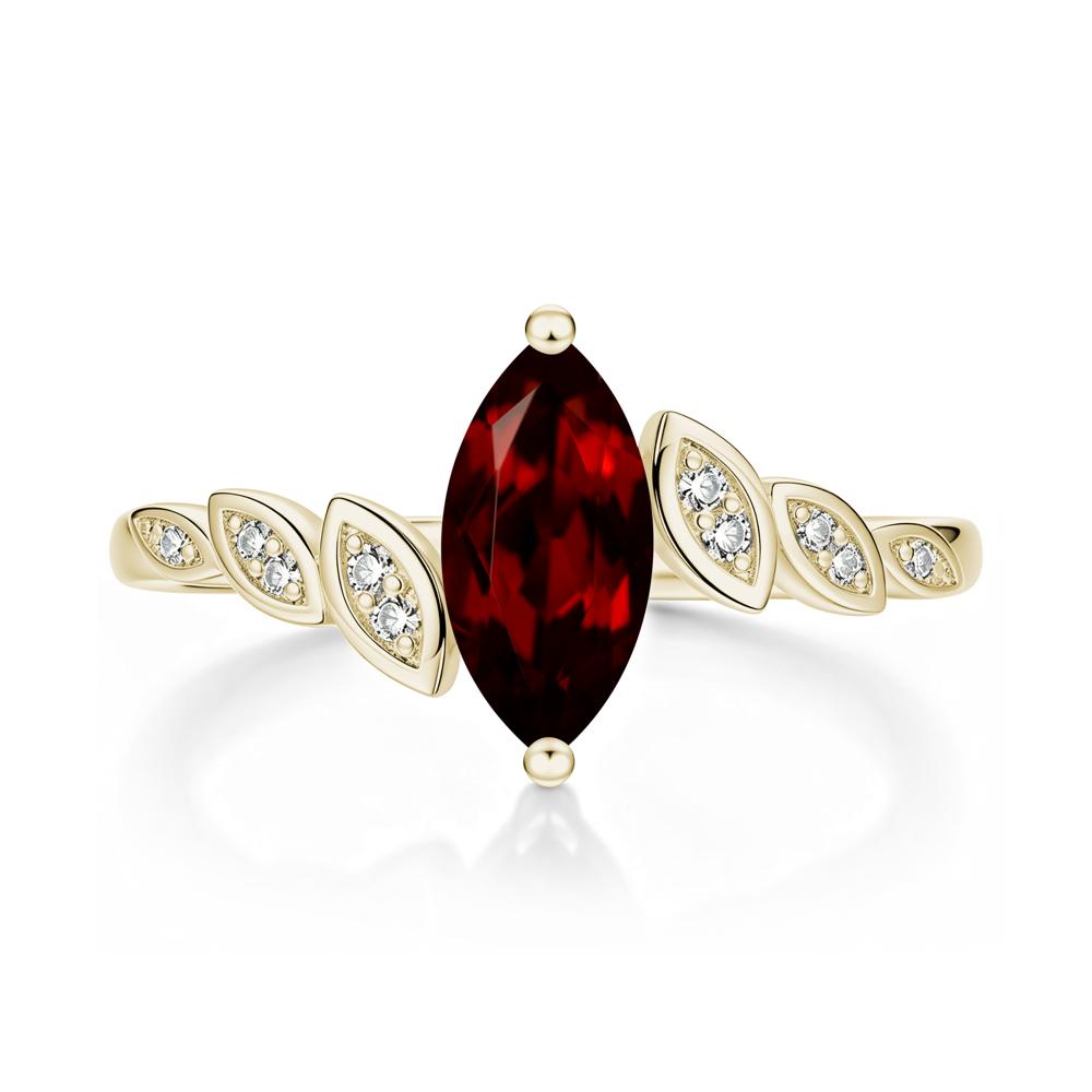 Marquise Cut London Blue Topaz Art Deco Leaf Bypass Ring - LUO Jewelry #gemstone_Garnet