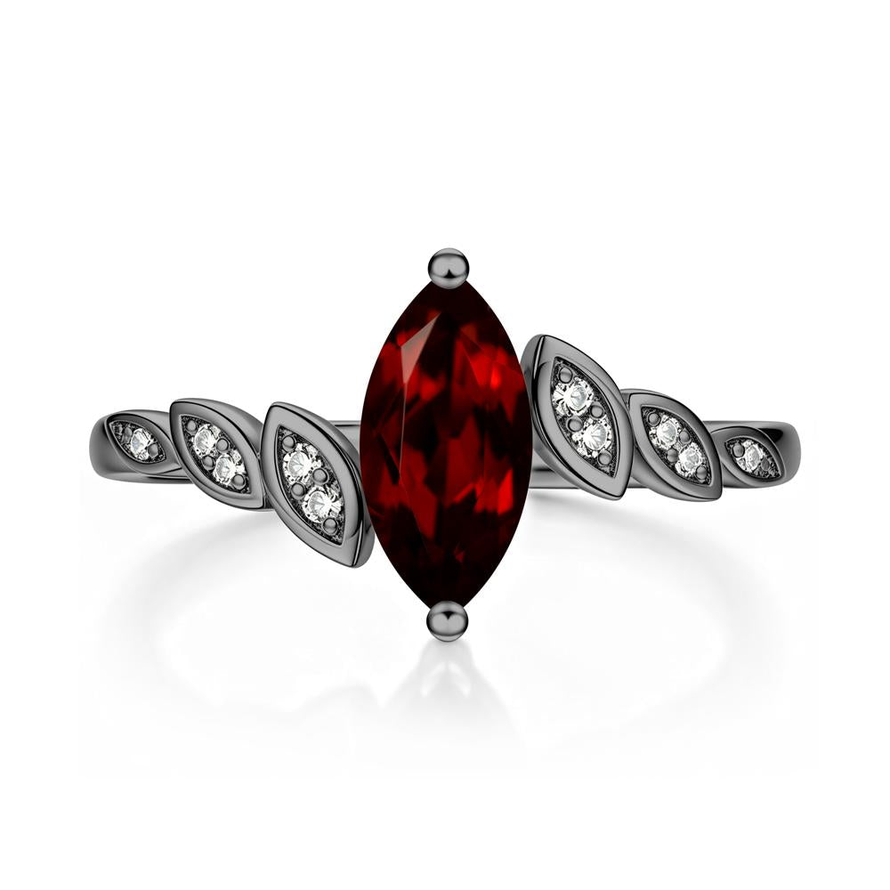 Marquise Cut London Blue Topaz Art Deco Leaf Bypass Ring - LUO Jewelry #gemstone_Garnet