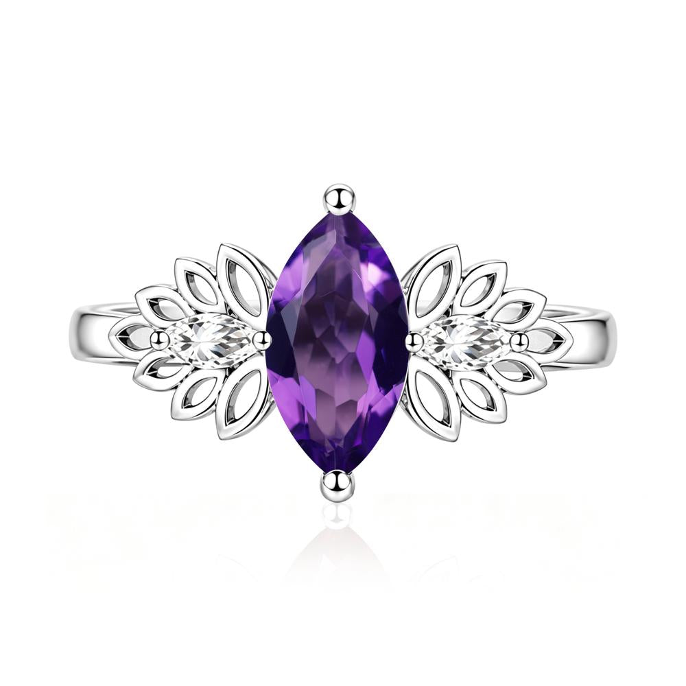 Leaf Inspired Marquise Cut Emerald Cocktail Ring - LUO Jewelry #gemstone_Amethyst