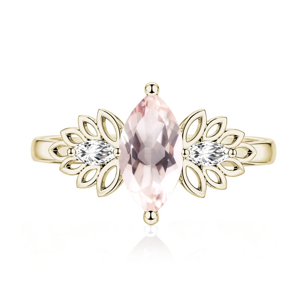 Leaf Inspired Marquise Cut Emerald Cocktail Ring - LUO Jewelry #gemstone_Morganite