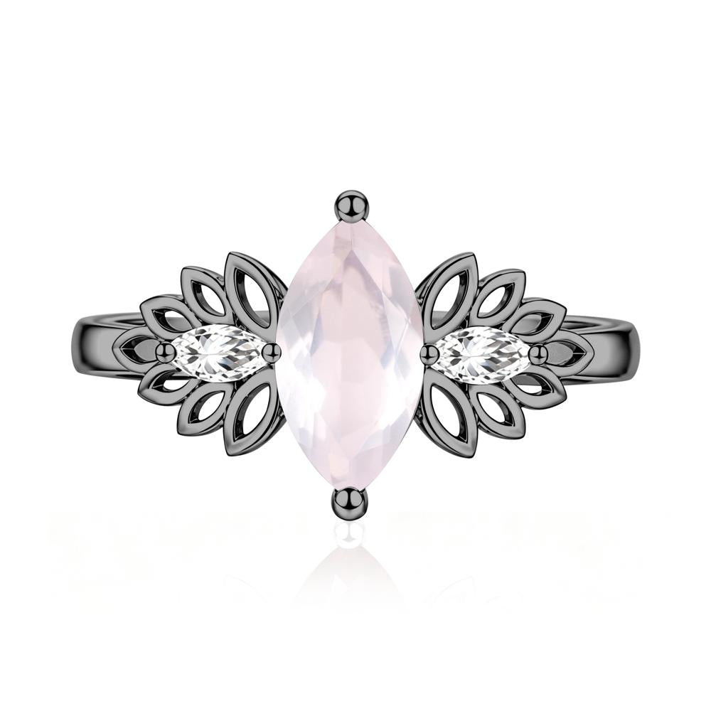 Leaf Inspired Marquise Cut Emerald Cocktail Ring - LUO Jewelry #gemstone_Rose Quartz