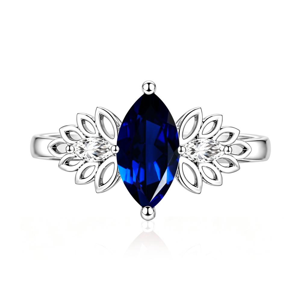 Leaf Inspired Marquise Cut Emerald Cocktail Ring - LUO Jewelry #gemstone_Sapphire