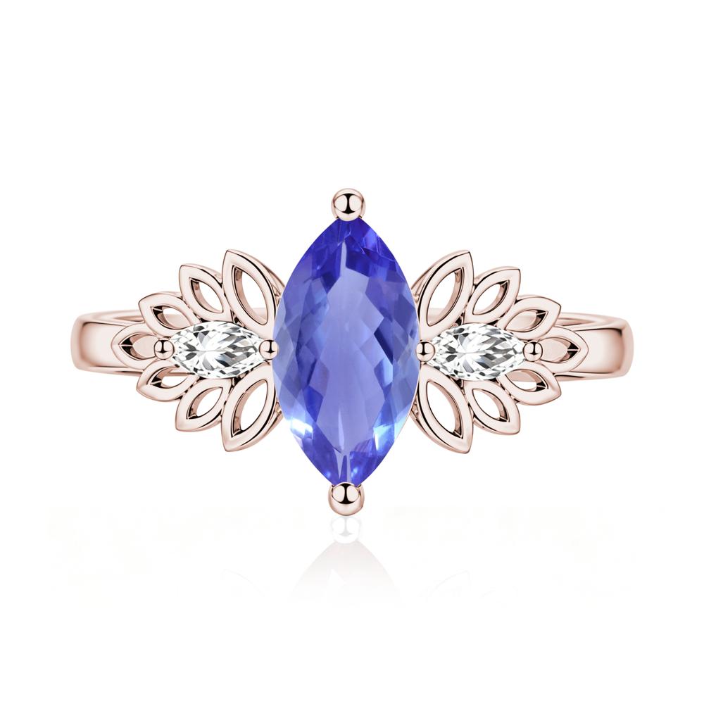 Leaf Inspired Marquise Cut Emerald Cocktail Ring - LUO Jewelry #gemstone_Tanzanite