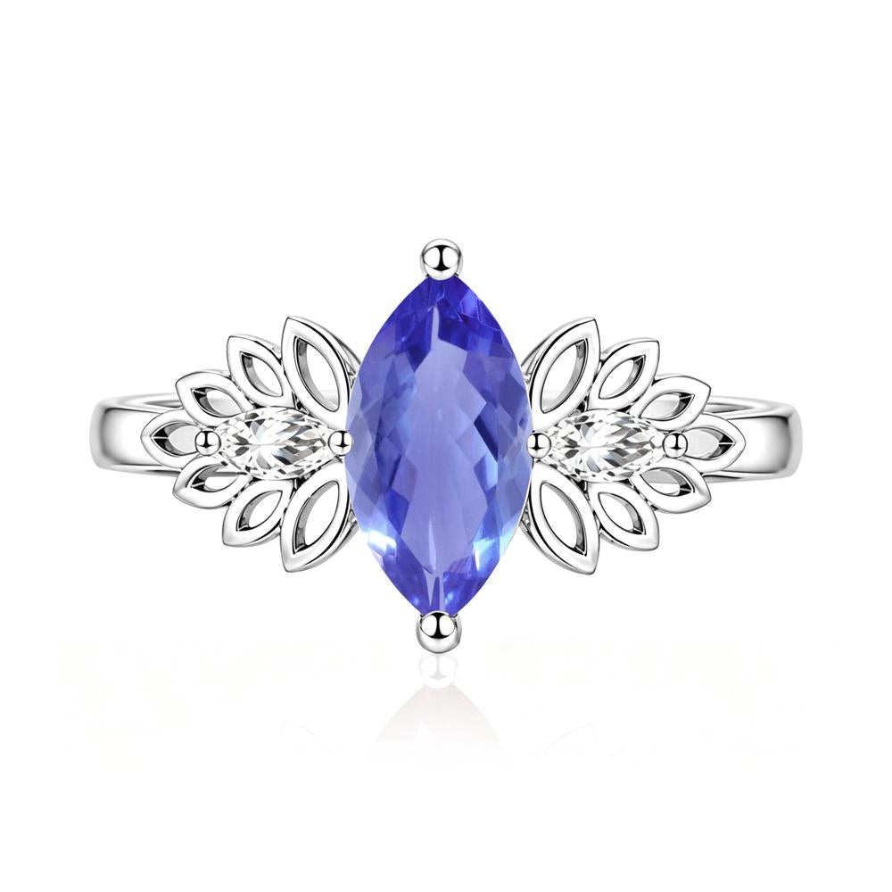 Leaf Inspired Marquise Cut Emerald Cocktail Ring - LUO Jewelry #gemstone_Tanzanite