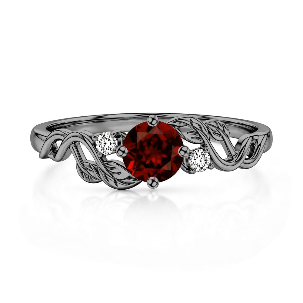 Round Shaped Alexandrite Twisted Leaf Ring - LUO Jewelry #gemstone_Garnet