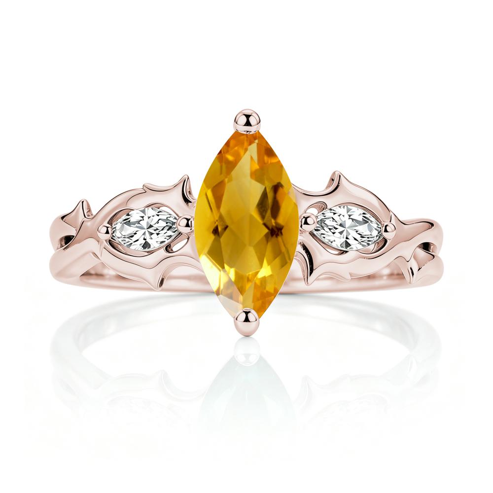 Marquise Cut Emerald Thorn Gothic Ring - LUO Jewelry #gemstone_Citrine