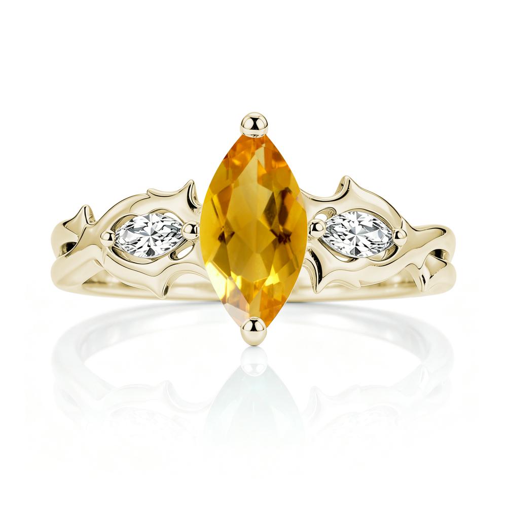 Marquise Cut Emerald Thorn Gothic Ring - LUO Jewelry #gemstone_Citrine