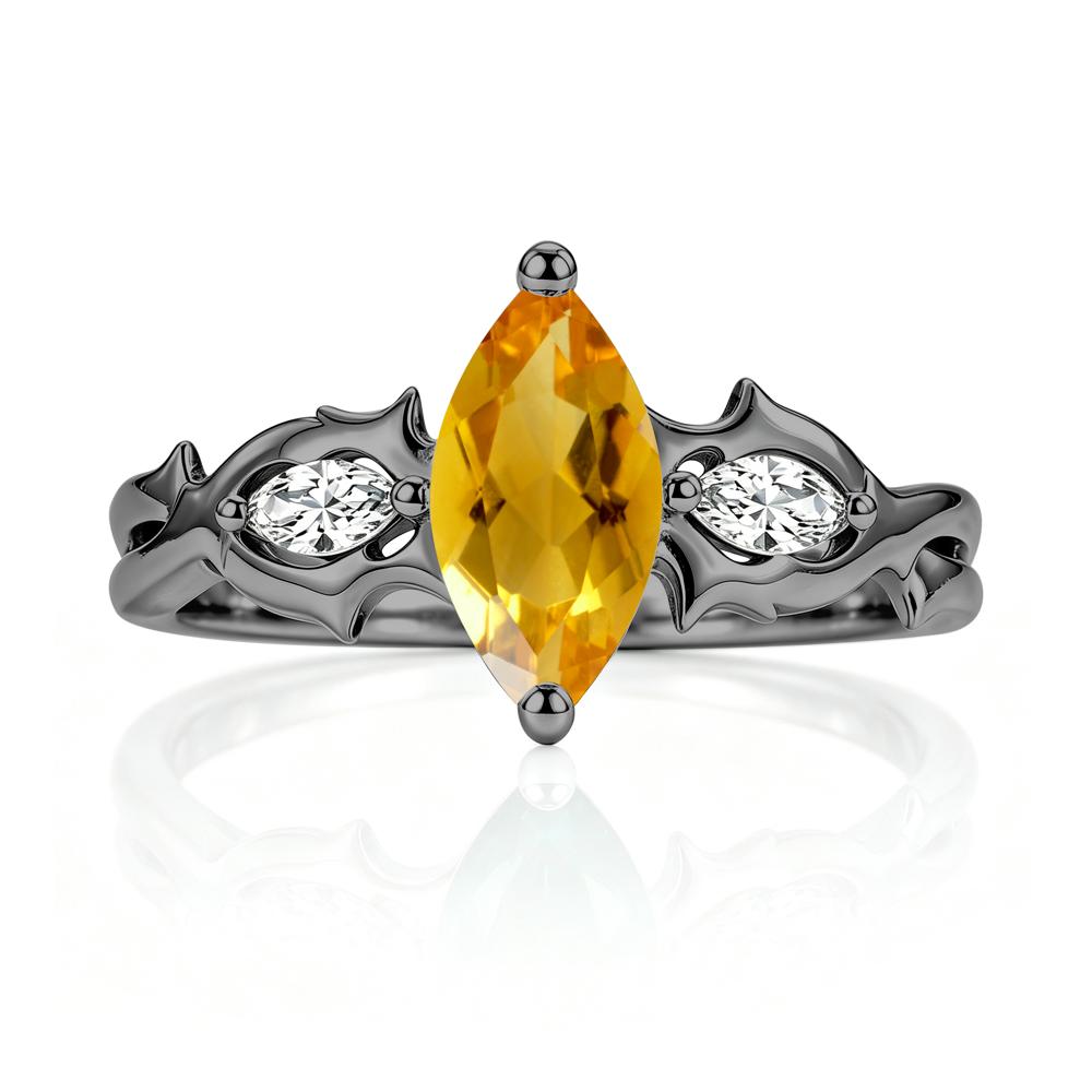 Marquise Cut Emerald Thorn Gothic Ring - LUO Jewelry #gemstone_Citrine