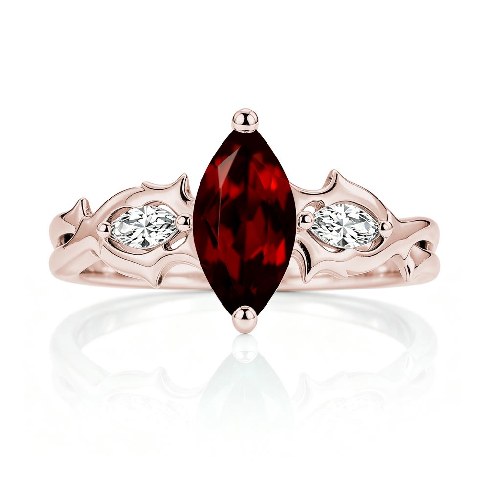 Marquise Cut Emerald Thorn Gothic Ring - LUO Jewelry #gemstone_Garnet