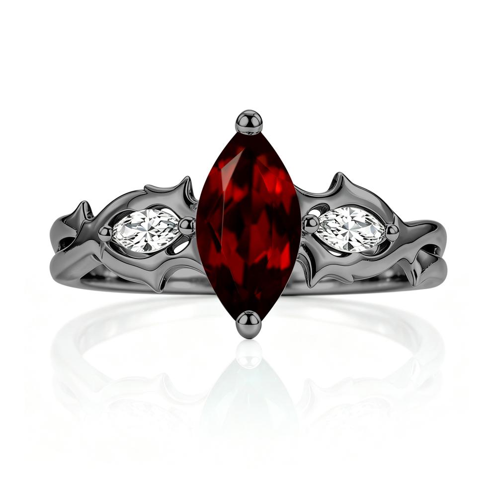 Marquise Cut Emerald Thorn Gothic Ring - LUO Jewelry #gemstone_Garnet
