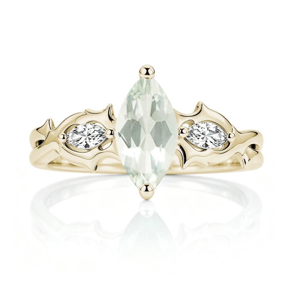 Marquise Cut Emerald Thorn Gothic Ring - LUO Jewelry #gemstone_Green Amethyst