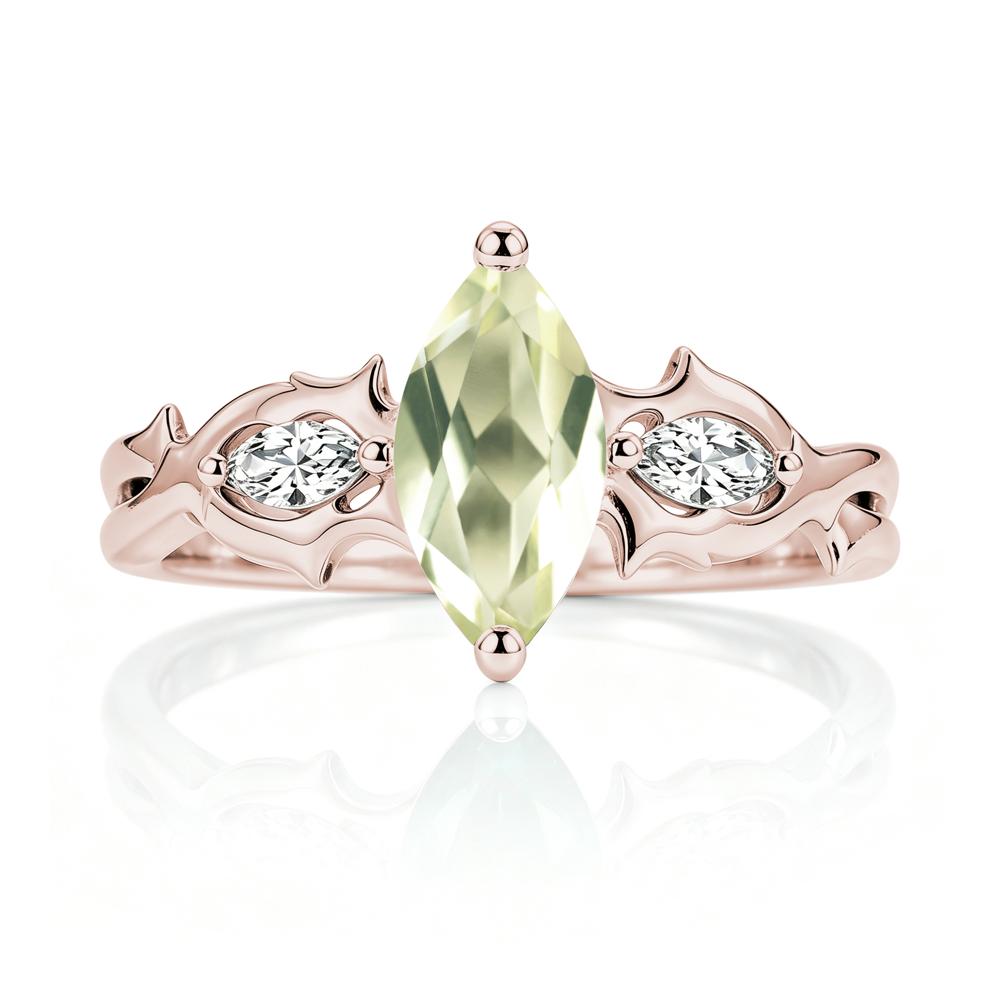 Marquise Cut Emerald Thorn Gothic Ring - LUO Jewelry #gemstone_Lemon Quartz