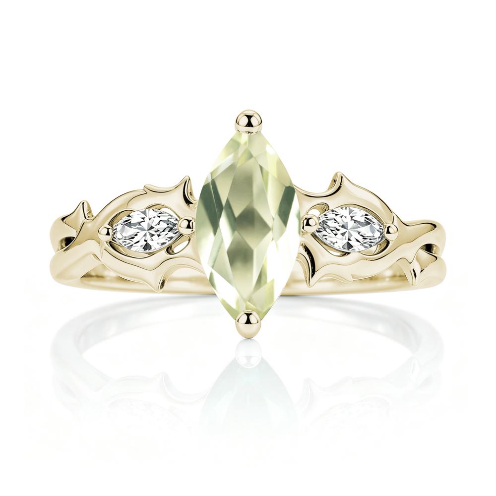 Marquise Cut Emerald Thorn Gothic Ring - LUO Jewelry #gemstone_Lemon Quartz
