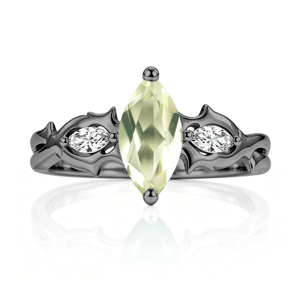 Marquise Cut Emerald Thorn Gothic Ring - LUO Jewelry #gemstone_Lemon Quartz