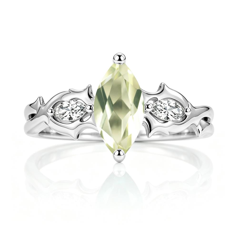 Marquise Cut Emerald Thorn Gothic Ring - LUO Jewelry #gemstone_Lemon Quartz