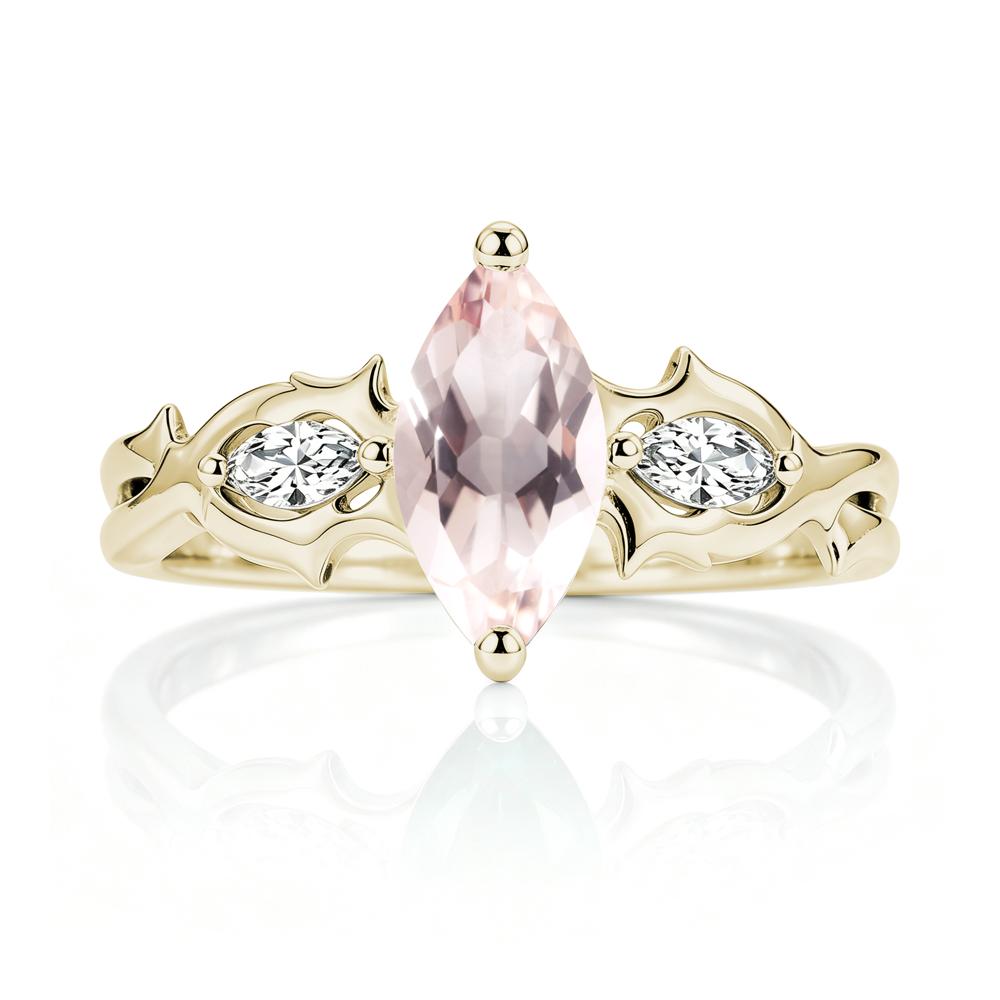 Marquise Cut Emerald Thorn Gothic Ring - LUO Jewelry #gemstone_Morganite