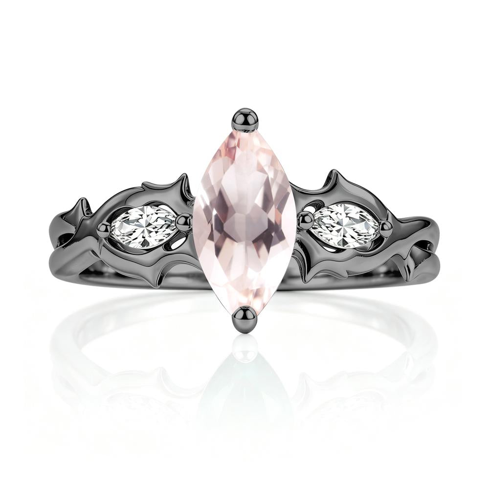 Marquise Cut Emerald Thorn Gothic Ring - LUO Jewelry #gemstone_Morganite