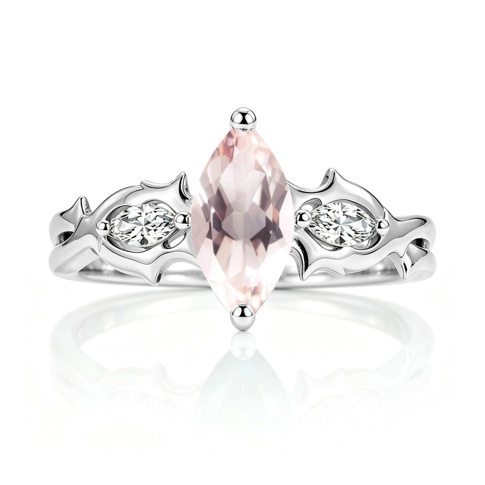Marquise Cut Emerald Thorn Gothic Ring - LUO Jewelry #gemstone_Morganite