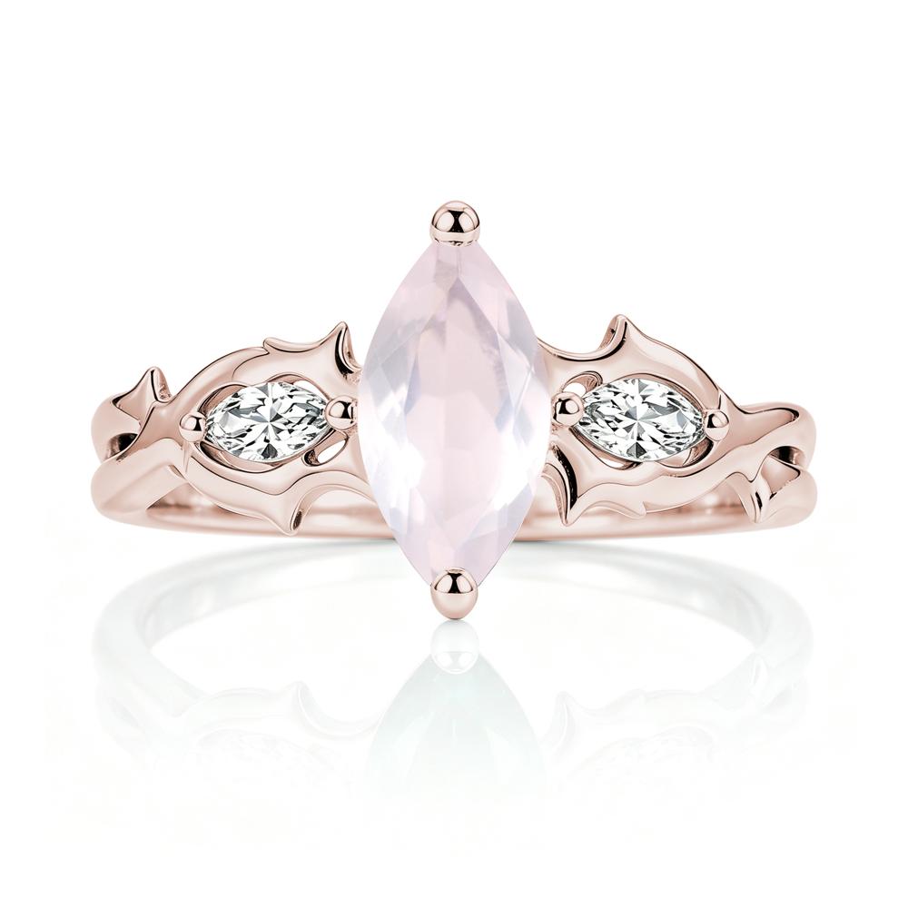 Marquise Cut Emerald Thorn Gothic Ring - LUO Jewelry #gemstone_Rose Quartz