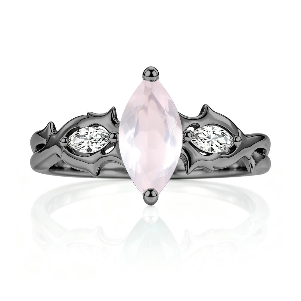 Marquise Cut Emerald Thorn Gothic Ring - LUO Jewelry #gemstone_Rose Quartz