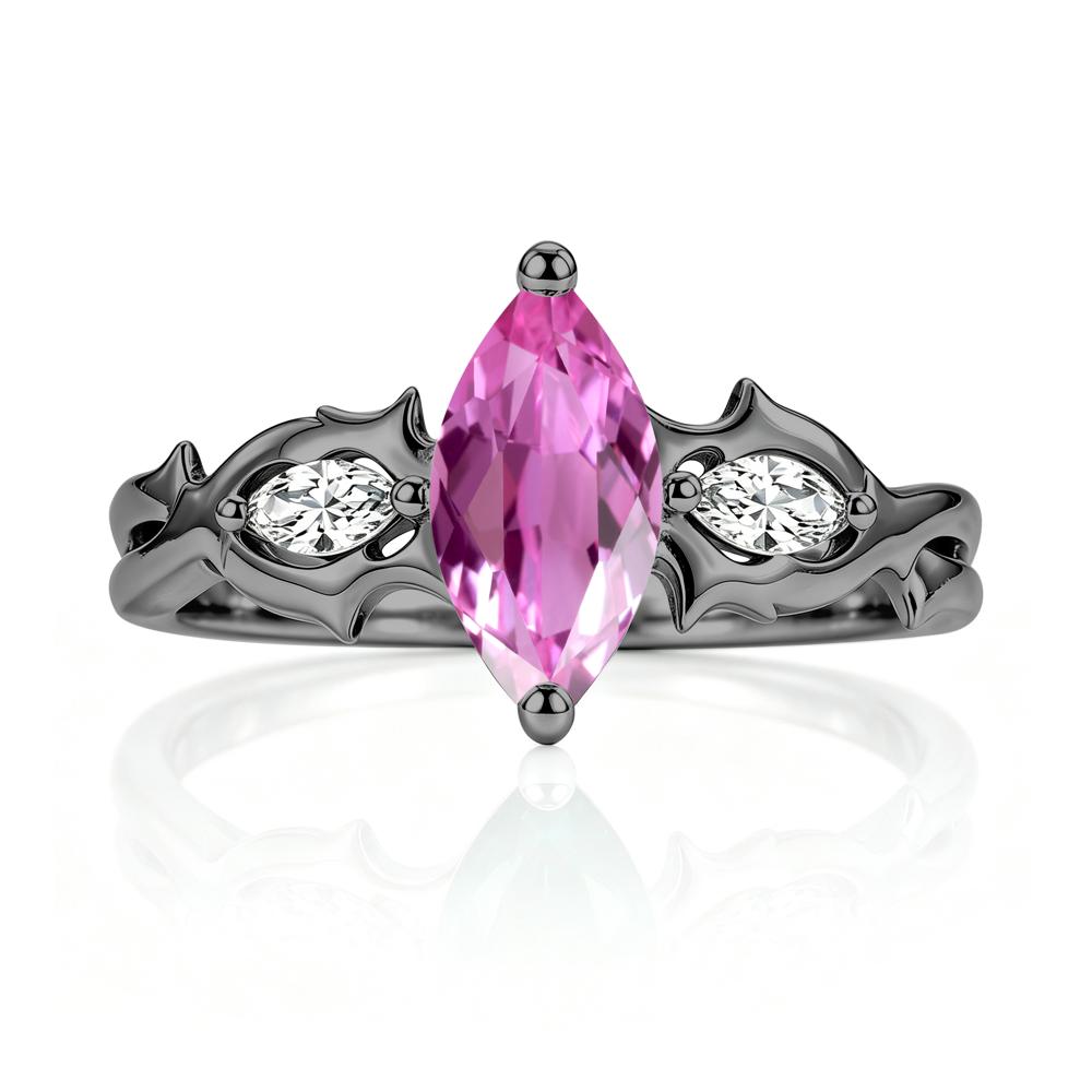 Marquise Cut Emerald Thorn Gothic Ring - LUO Jewelry #gemstone_Pink Sapphire