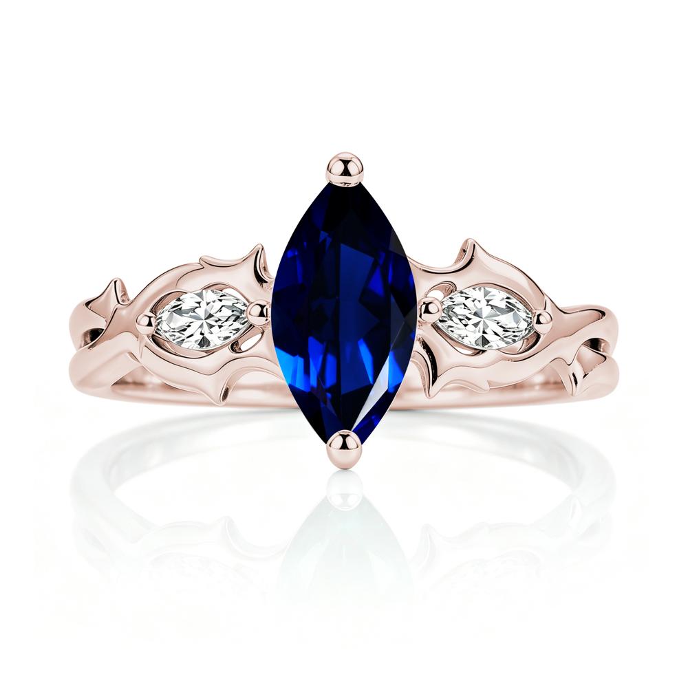 Marquise Cut Emerald Thorn Gothic Ring - LUO Jewelry #gemstone_Sapphire