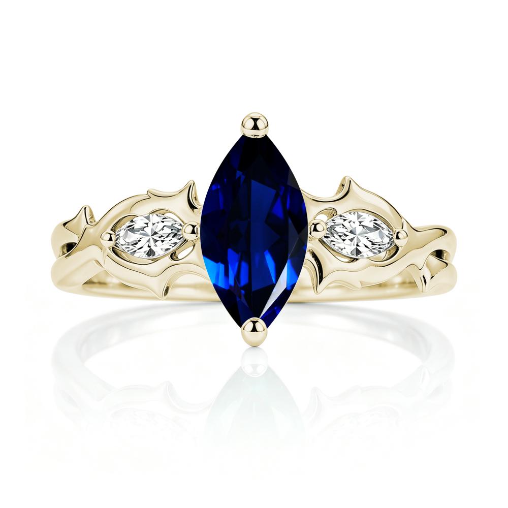 Marquise Cut Emerald Thorn Gothic Ring - LUO Jewelry #gemstone_Sapphire