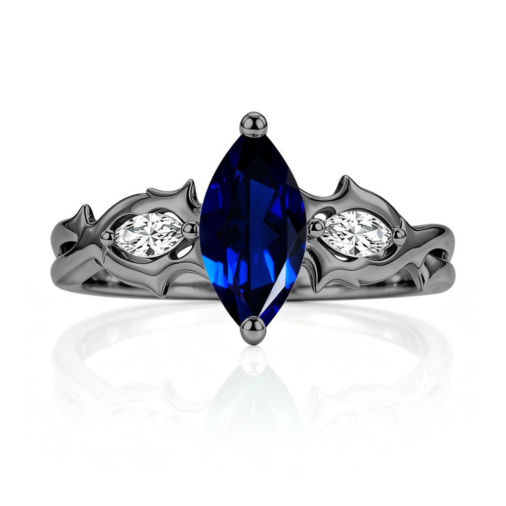 Marquise Cut Emerald Thorn Gothic Ring - LUO Jewelry #gemstone_Sapphire