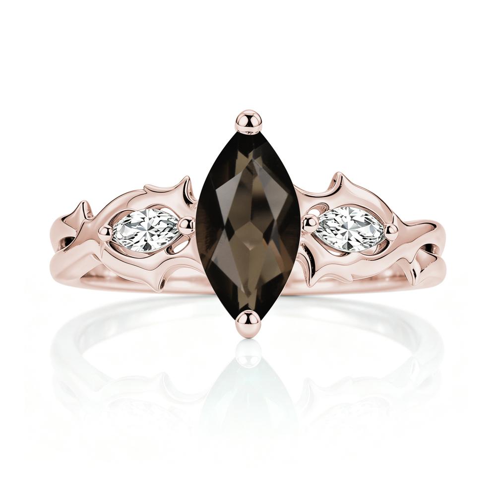 Marquise Cut Emerald Thorn Gothic Ring - LUO Jewelry #gemstone_Smoky Quartz