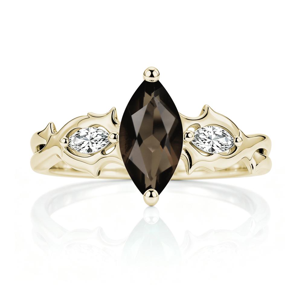 Marquise Cut Emerald Thorn Gothic Ring - LUO Jewelry #gemstone_Smoky Quartz