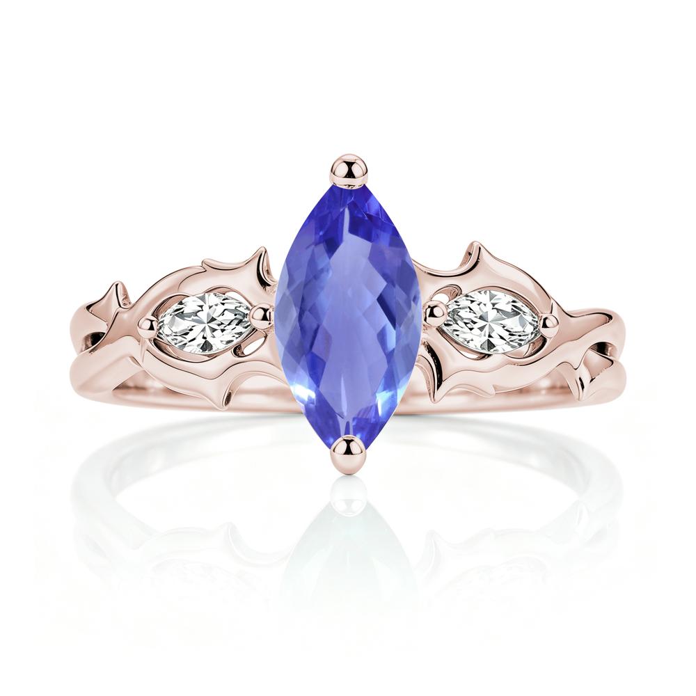 Marquise Cut Emerald Thorn Gothic Ring - LUO Jewelry #gemstone_Tanzanite