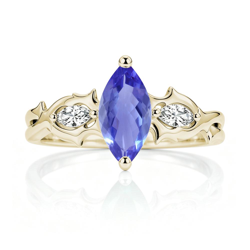 Marquise Cut Emerald Thorn Gothic Ring - LUO Jewelry #gemstone_Tanzanite