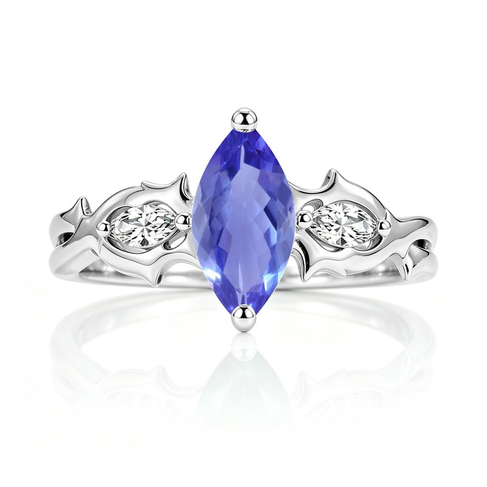 Marquise Cut Emerald Thorn Gothic Ring - LUO Jewelry #gemstone_Tanzanite