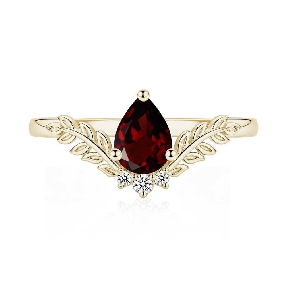 Pear Shaped Alexandrite Leaf Curved Ring - LUO Jewelry #gemstone_Garnet