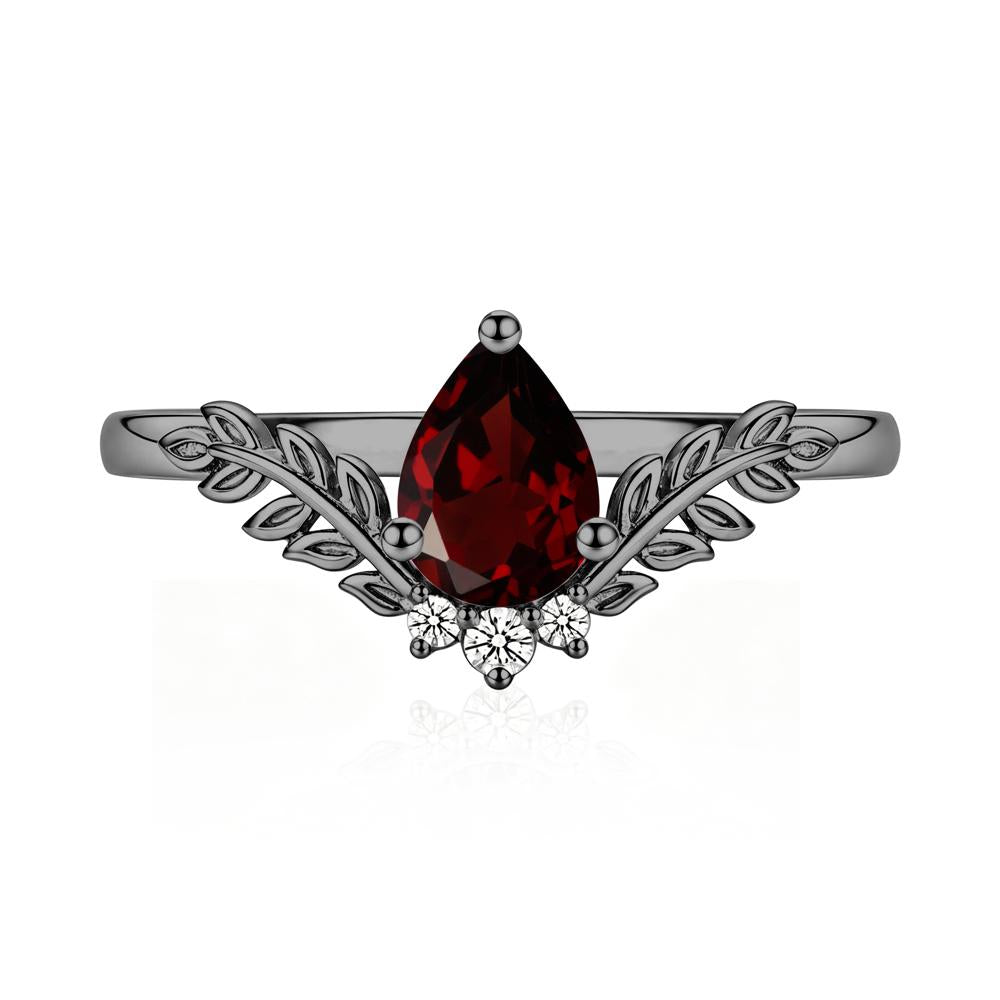 Pear Shaped Alexandrite Leaf Curved Ring - LUO Jewelry #gemstone_Garnet
