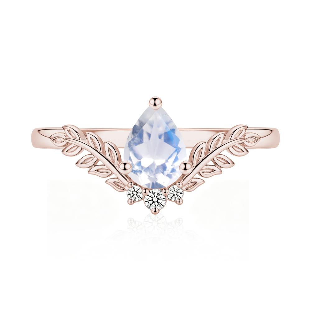 Pear Shaped Alexandrite Leaf Curved Ring - LUO Jewelry #gemstone_Moonstone